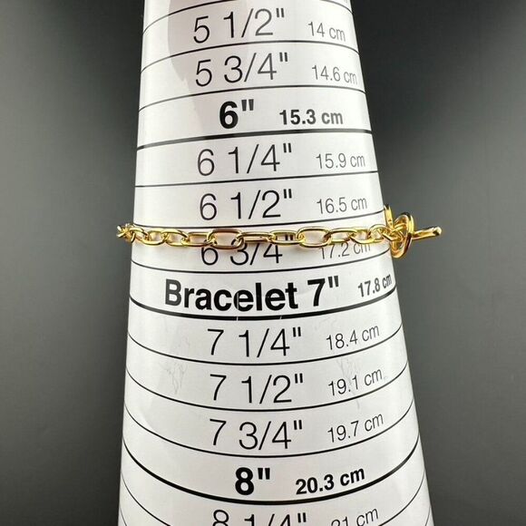 J. Crew Sterling Silver 925 Gold Vermeil Bark link Bracelet 6.5" - Picture 6 of 6